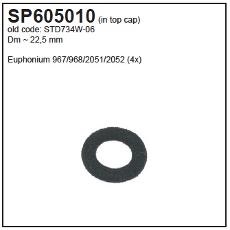 Top Cap Black Felt - for Besson euphoniums (sold a set of 4)  - back in stock (26/7!)