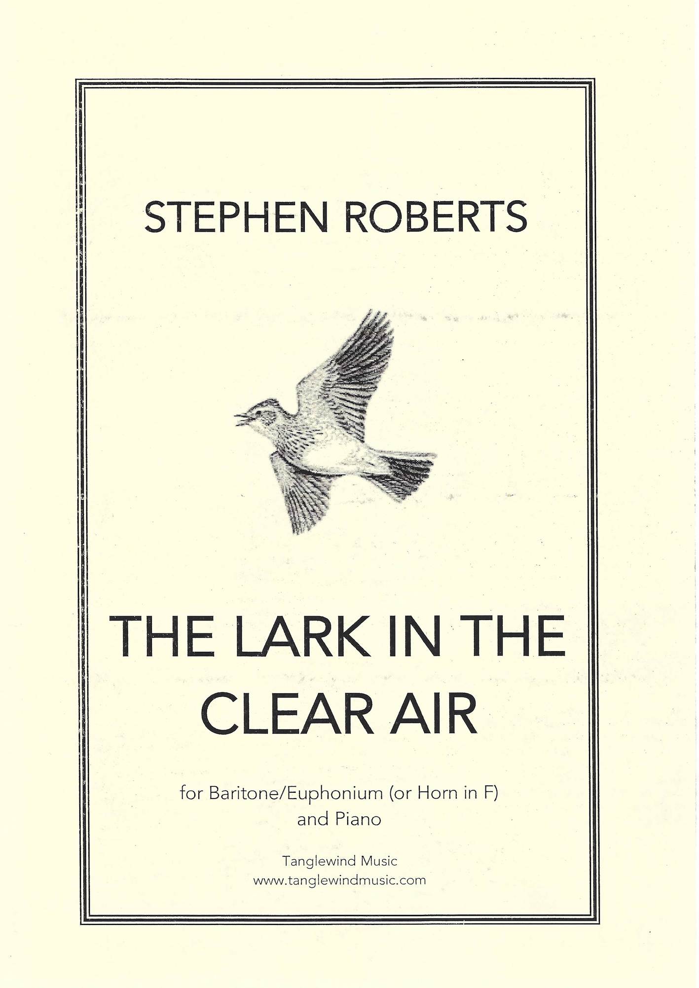 The Lark in the Clear Air - Arr. Stephen Roberts - for Euphonium/Baritone or Horn in F and Piano