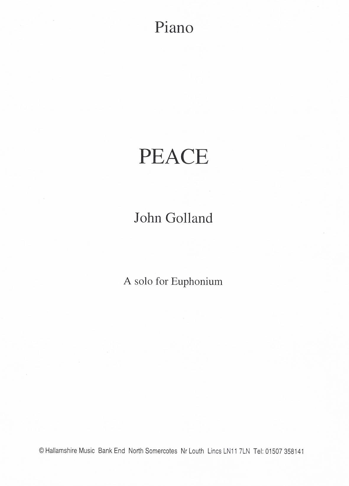 Peace - John Golland - Euphonium or Baritone and Piano