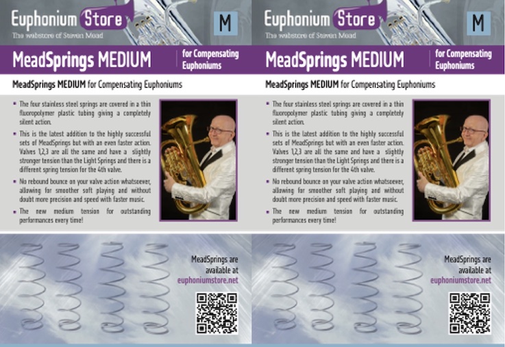Meadsprings MEDIUM for compensating euphoniums - *NEW* - 2 sets of four springs