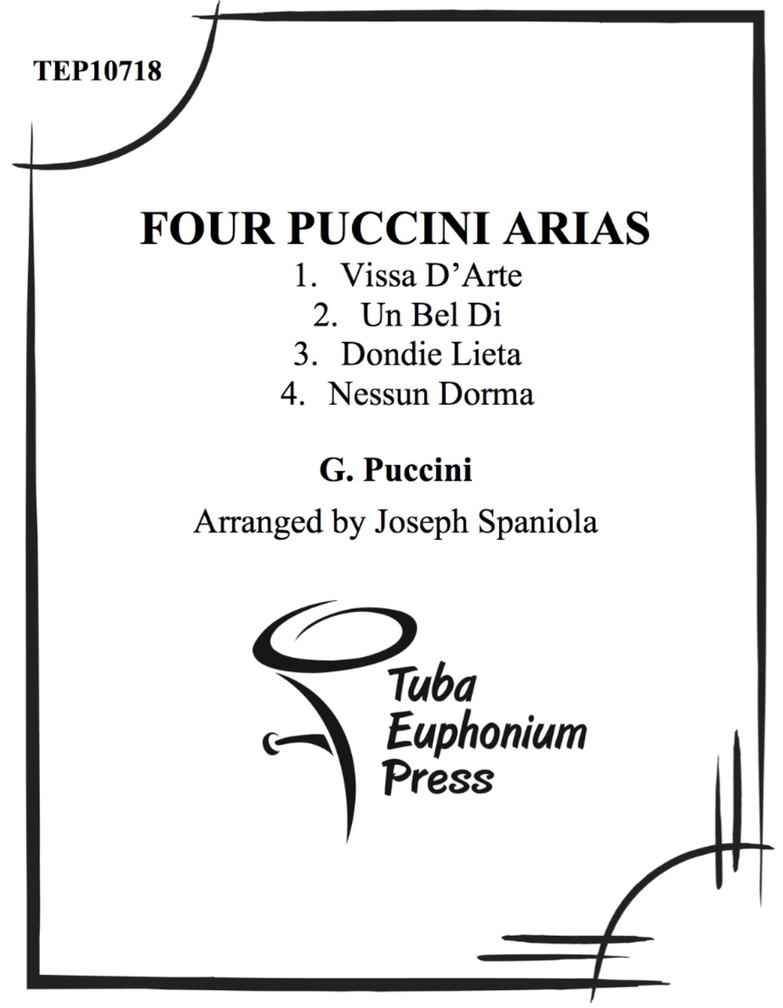 Four Puccini Arias - G.Puccini Arr. Joseph Spaniola - Euphonium and Piano (Bass clef only)